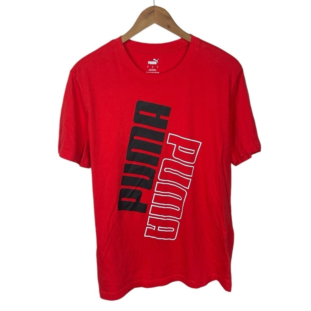 TS838 Mens Puma Brand Athletic Performance Graphic T Shirt L